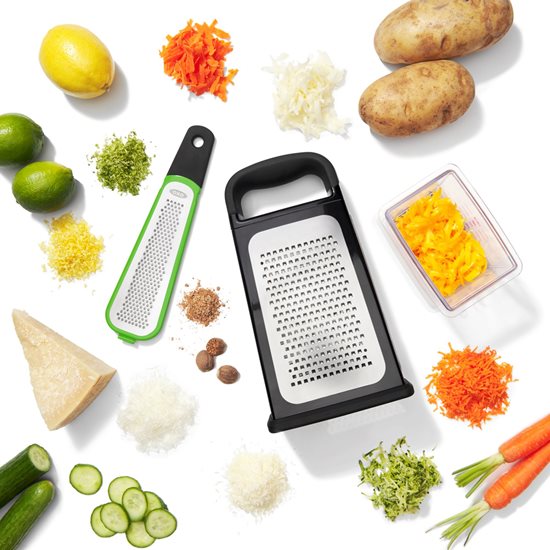 Multipurpose grater, stainless steel, with container - OXO