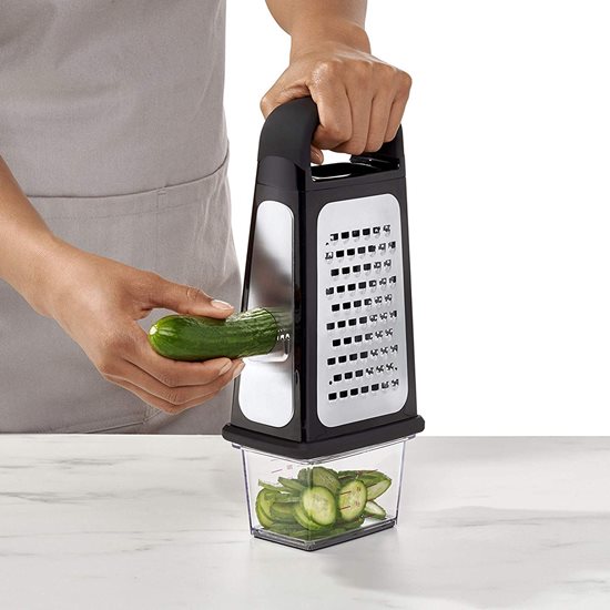 Multipurpose grater, stainless steel, with container - OXO