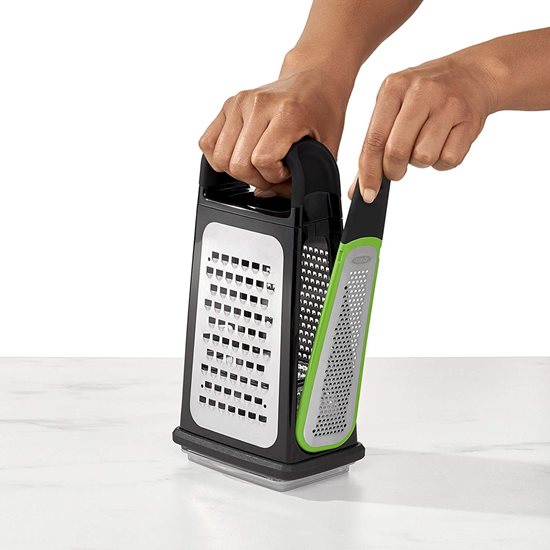 Multipurpose grater, stainless steel, with container - OXO