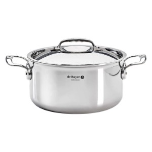 Stainless steel saucepan with lid, 5-Ply, 28cm/8.5L, "Affinity" - de Buyer