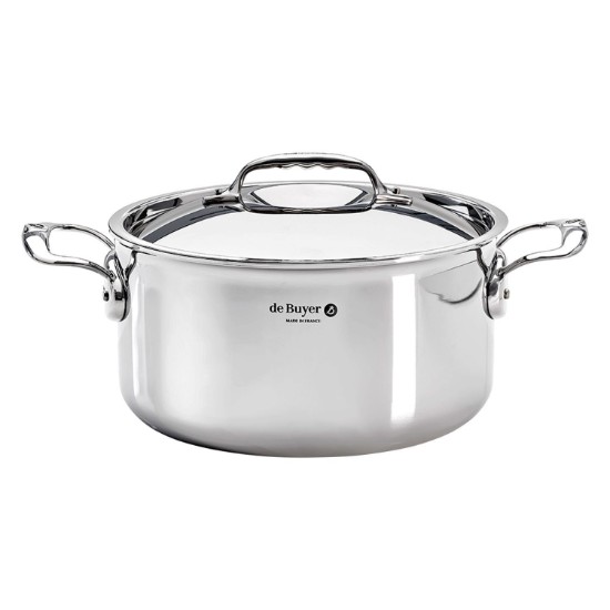 Panela de aço inox com tampa, 5-Ply, 28cm/8,5L, "Affinity" - de Buyer