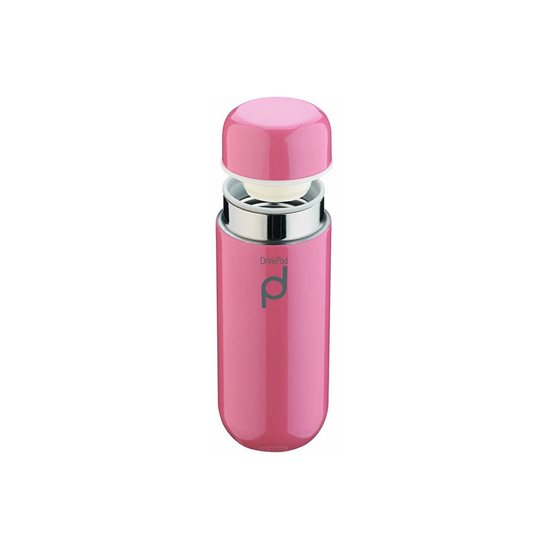 Thermally insulated bottle, 200 ml, stainless steel, "DrinkPod", Pink - Grunwerg