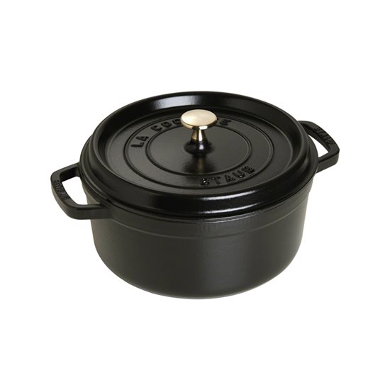 Öntöttvas Cocotte főzőedény, 24 cm/3,8L, Fekete - Staub 