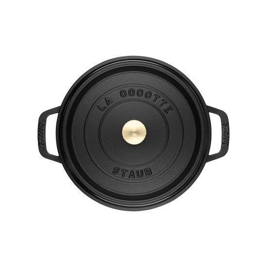 Litega železa Cocotte lonec za kuhanje, 24 cm/3,8L, Black - Staub 