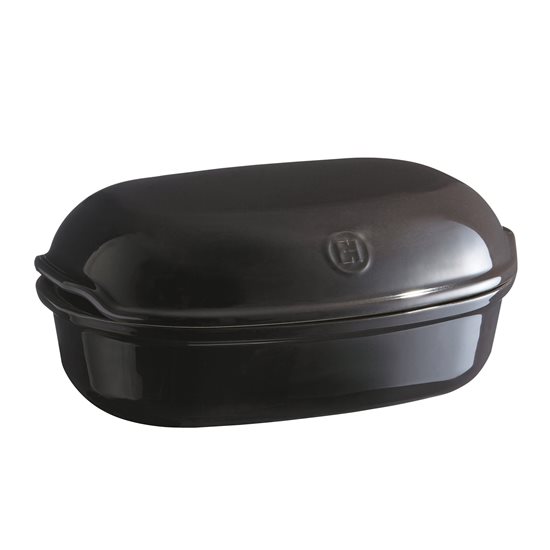 Artisan bread baking dish, ceramic, 34 x 22 x 15 cm, Charcoal - Emile Henry