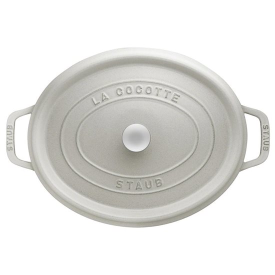 Oval Cocotte cooking pot, cast iron, 31cm/5.5L, White Truffle - Staub