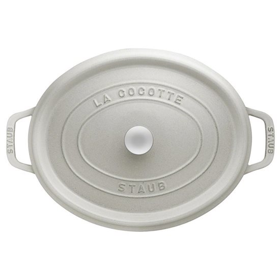 Oval Cocotte pişirme kabı, döküm demir, 31cm/5.5L, Beyaz Trüf - Staub