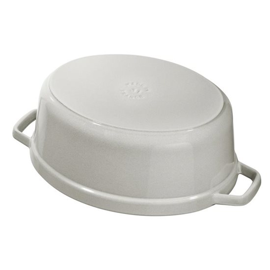 Olla de cocción ovalada tipo cocotte, de hierro fundido, 31 cm/5,5 l, color trufa blanca - Staub