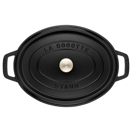 Oval Cocotte cooking pot, cast iron, 33cm/6.7L, Black - Staub