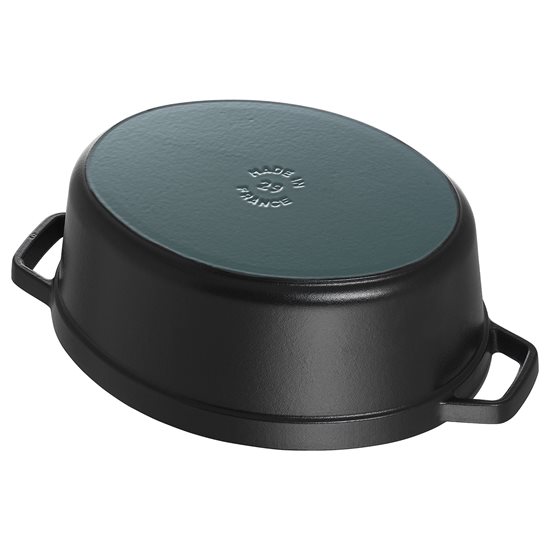 Oval Cocotte cooking pot, cast iron, 33cm/6.7L, Black - Staub