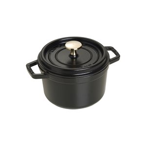 Cocotte cooking pot, cast iron, 16cm/1.2L, Black - Staub