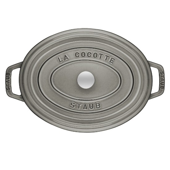 Oval Cocotte-gryta, gjutjärn, 31cm/5,5L, Graphite Grey - Staub