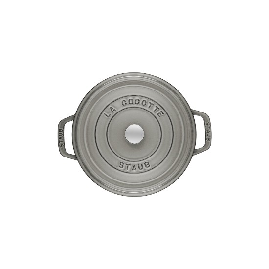 Cocotte gryta, gjutjärn, 20 cm/2,2L, Graphite Grey - Staub