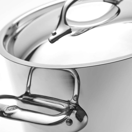 "Affinity" steelpan met deksel, 16 cm / 1,8 l, roestvrij staal - merk "de Buyer"