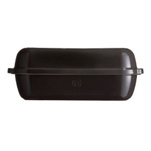 Batard bread baking pan, ceramic, 39x16.5 cm/4.5 l, Charcoal - Emile Henry