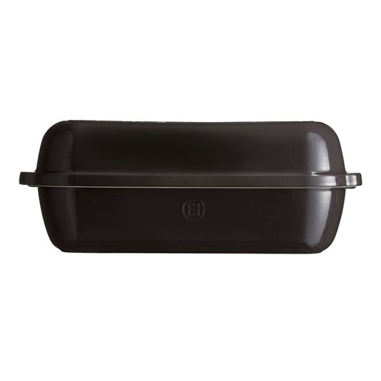 Batard bread baking pan, ceramic, 39x16.5 cm/4.5 l, Charcoal - Emile Henry 