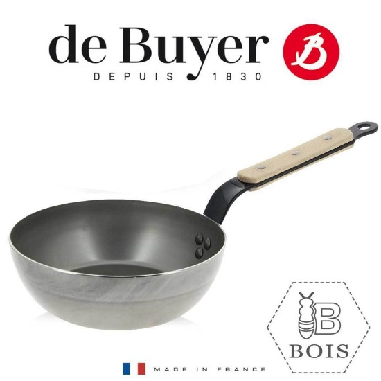 Deep fry pan, 24 cm, "Mineral B Bois" - de Buyer