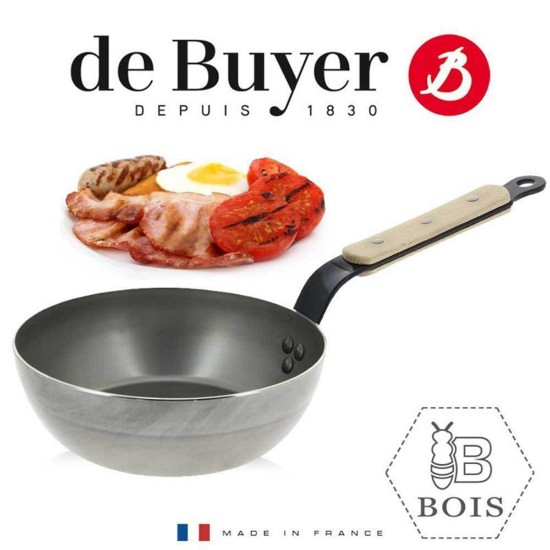 Deep fry pan, 24 cm, "Mineral B Bois" - de Buyer