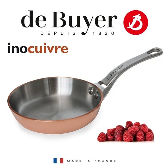 "Inocuivre" Minibratpfanne, 10 cm, Kupfer - Edelstahl - Marke "de Buyer".