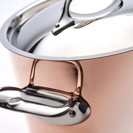 Cooking pot with lid, 28cm/8L, copper - stainless steel, "Inocuivre" - de Buyer