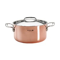 Copper-stainless steel cooking pot with lid, 24 cm / 5.4 l <<Inocuivre>> - de Buyer brand
