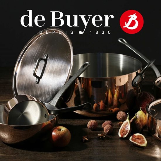 Sauteuse "Inocuivre First Classe", 24 cm / 2,9 l, avec anse en fonte - Marque "de Buyer"