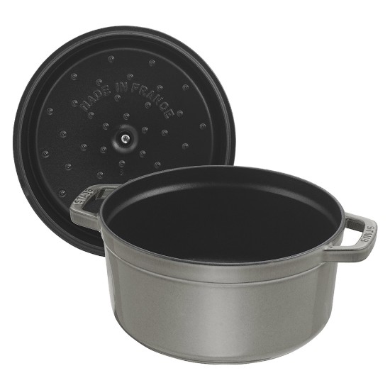 Кастрюля для приготовления кокотки, чугун, 28см/6,7л, Graphite Grey - Staub