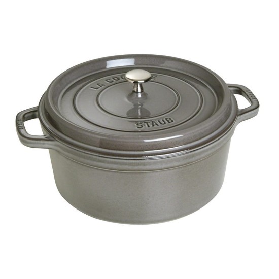 Кастрюля для приготовления кокотки, чугун, 28см/6,7л, Graphite Grey - Staub