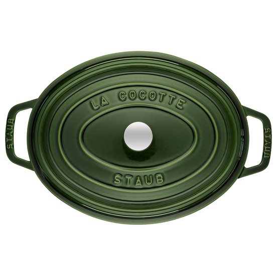 Oval Cocotte cooking pot, cast iron, 33 cm/6.7L, Basil - Staub