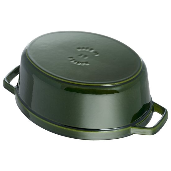 Oval Cocotte cooking pot, cast iron, 33 cm/6.7L, Basil - Staub