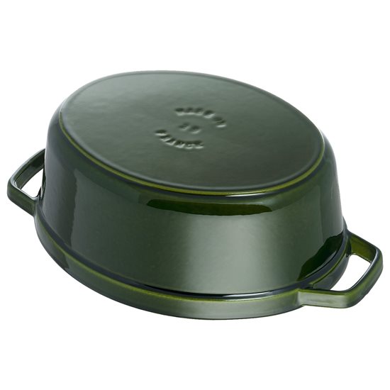 Pota cócaireachta oval Cocotte, iarann teilgthe, 33 cm/6.7L, Basil - Staub