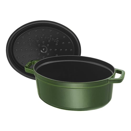 Oval Cocotte cooking pot, cast iron, 29 cm/4.2L, Basil - Staub