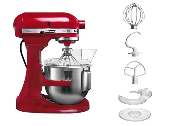 Meascthóir Gairmiúil "Heavy Duty", 4.8 L, dath "Empire Red" - branda KitchenAid