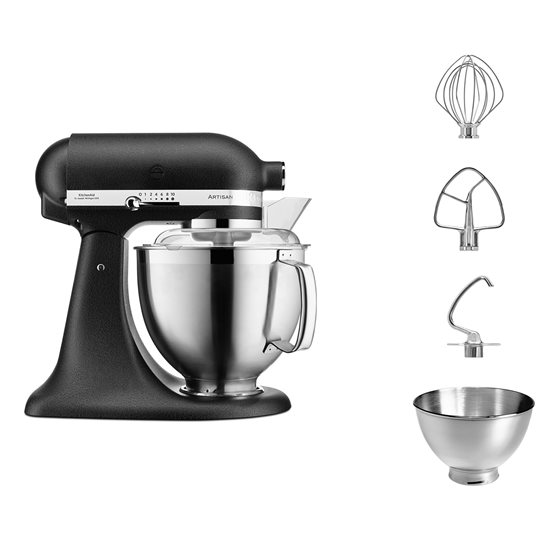 Kääntöpäinen seisomasekoitin, 4,8L, malli 185, Artisan, Cast Iron Black - KitchenAid