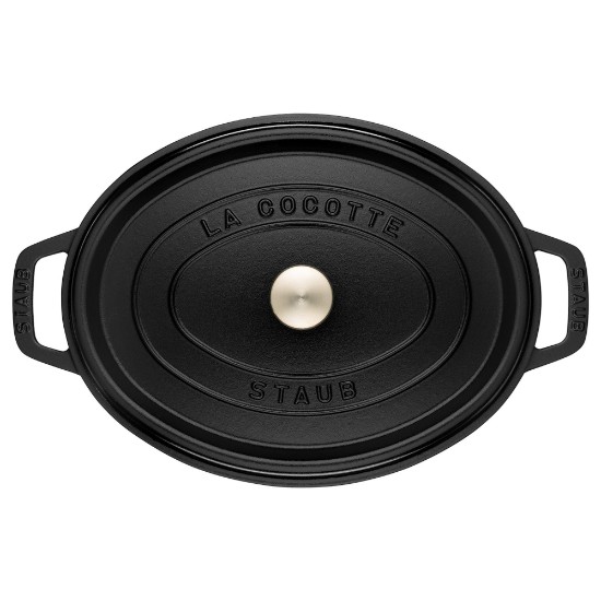 Ovalni lonec za kuhanje Cocotte, litega železa, 31cm/5.5L, Black - Staub