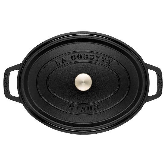 Borma tat-tisjir tal-Cocotte ovali, ħadid fondut, 31cm / 5.5L, Black - Staub