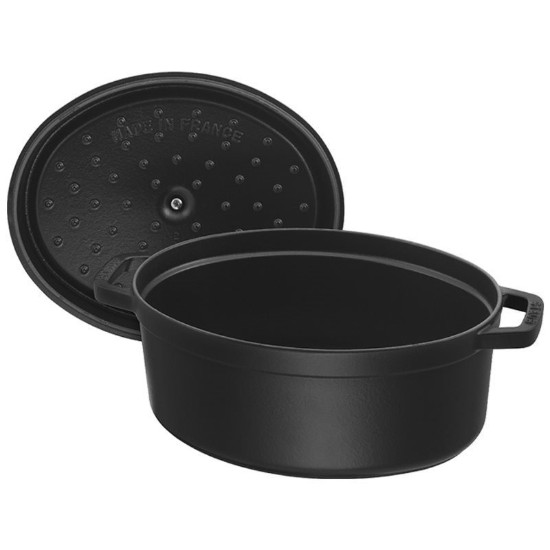 Oval Cocotte cooking pot, cast iron, 31cm/5.5L, Black - Staub