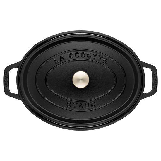 Oval Cocotte gryde, støbejern, 37cm/8L, Black - Staub