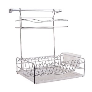Dishes and cutlery drainer, steel, 38 x 43 x 34 cm - Tekno-tel