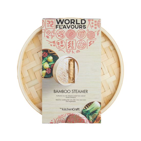 Steam cooking set, bamboo, 25 cm - Kitchen Craft brand