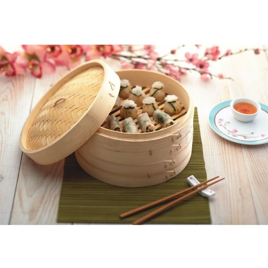 Steam cooking set, bamboo, 25 cm - Kitchen Craft brand