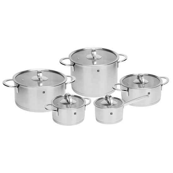 10-piece cooking pot set, stainless steel - Zokura