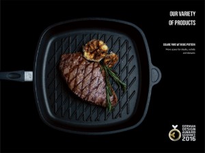 Grillpanna, fyrkantig, aluminium, 28 x 28 cm, induktion - AMT Gastroguss