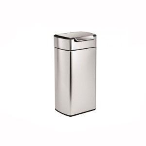 Slim trash can, with upper pedal, 30 L, stainless steel - "simplehuman" brand