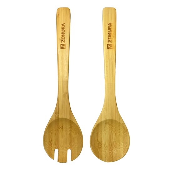 2-piece salad serving spoon set, 30.5 cm, bamboo - Zokura