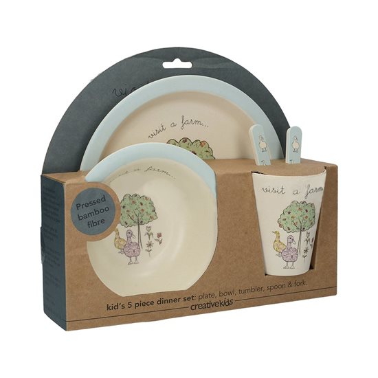  5-delige serveerset "On the farm Duck" voor baby's - van Kitchen Craft