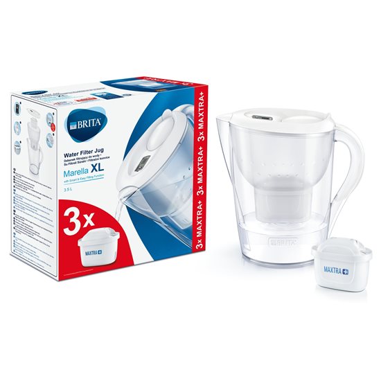 BRITA Marella XL, 3.5 L + 3 Maxtra+ filtreden oluşan "Başlangıç Paketi"