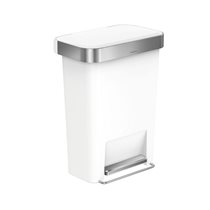 Trash can with pedal, 45 L, plastic, White - "simplehuman" brand