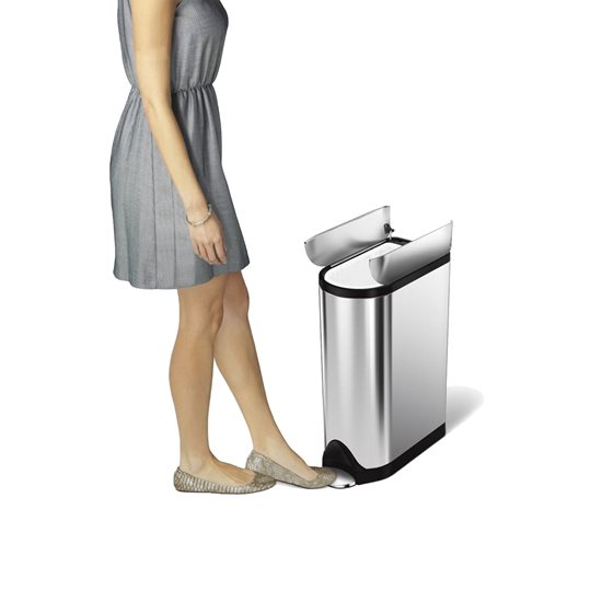 Kosz na śmieci pedałowy, 18 L, Stainless Steel - simplehuman