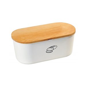 Bread box, 33.5 x 18 cm, melamine, White - Kesper